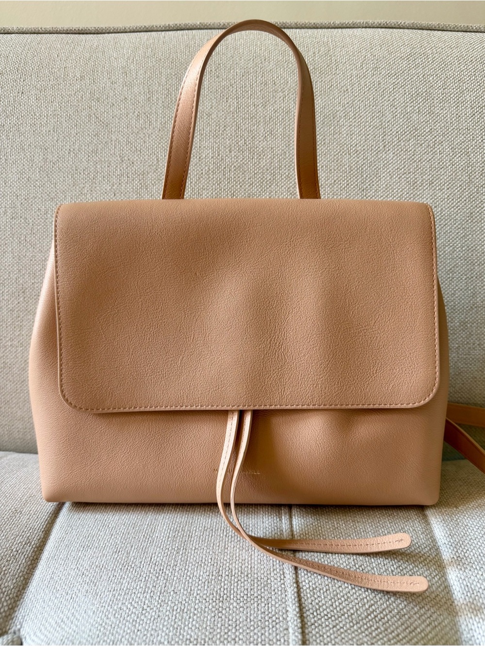 Mansur Gavriel Leather Two Way Lady Bag in Blush Camel